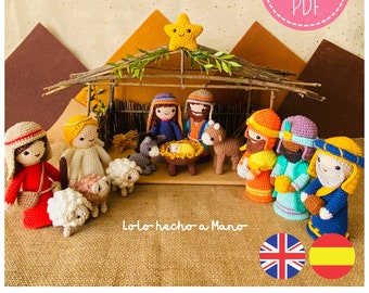 Nativity (manger) amigurumi | Crochet pattern (ESP-ENG)