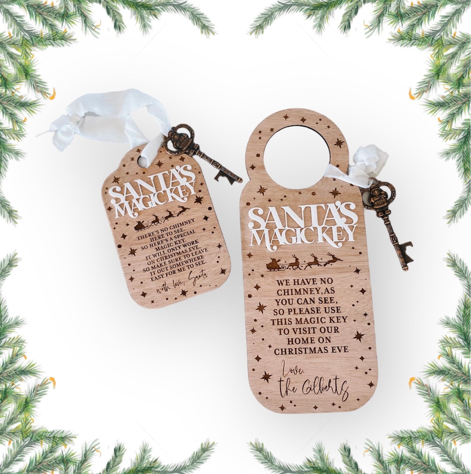 Christmas Door Hanger santa's Magic Key for Our Home Without a