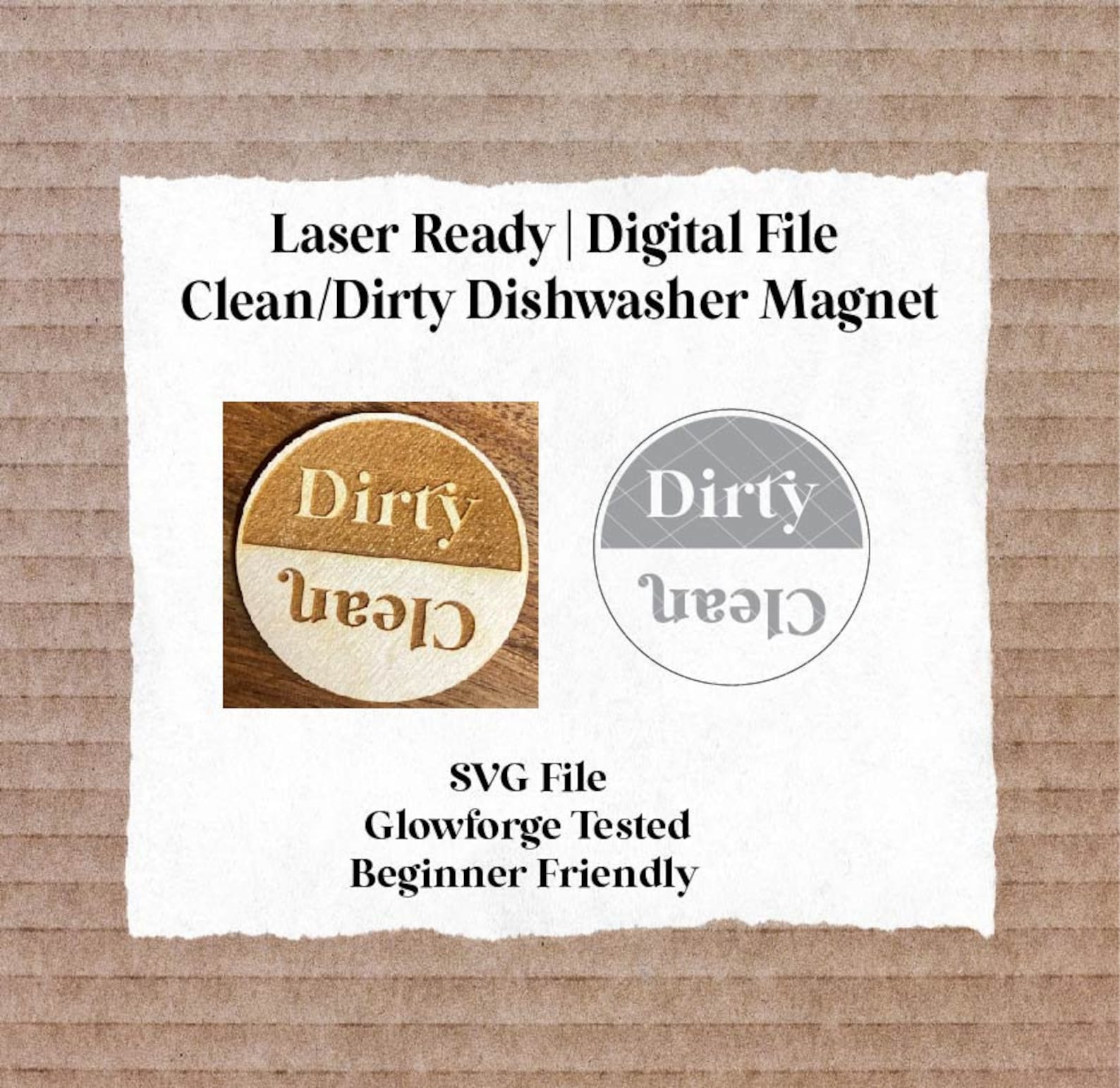 CLEAN DIRTY DISHWASHER Svg File Laser Ready Cut File Etsy