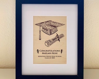 Cornice personalizzata per la targa di laurea / Quadro ricordo personalizzato con l'immagine del diploma / Idea regalo per studenti universitari o neolaureati