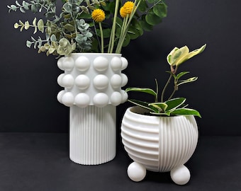 Modern Indoor Plant Pot 3D Printed | Geometric Planter Vase | Stylish Minimalist Home Decor Gift