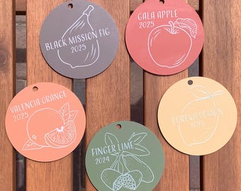 Custom Acrylic Plant Tags | Engraved Fruit Garden Markers | Personalized Orchard Labels | Unique Gardening Gift