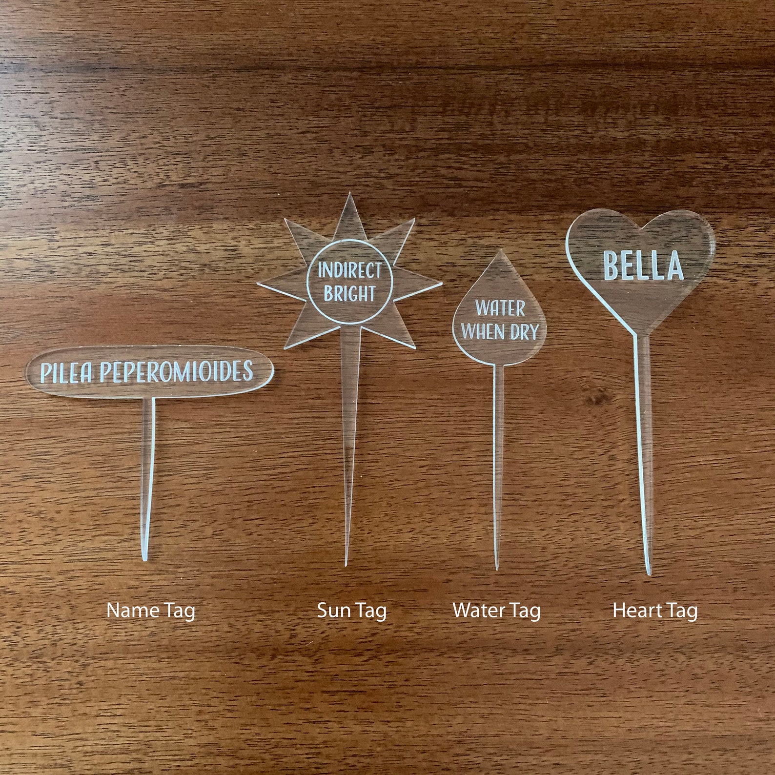 Set of 3 Plant Tags Custom Plant Tags Plant Labels Acrylic Etsy