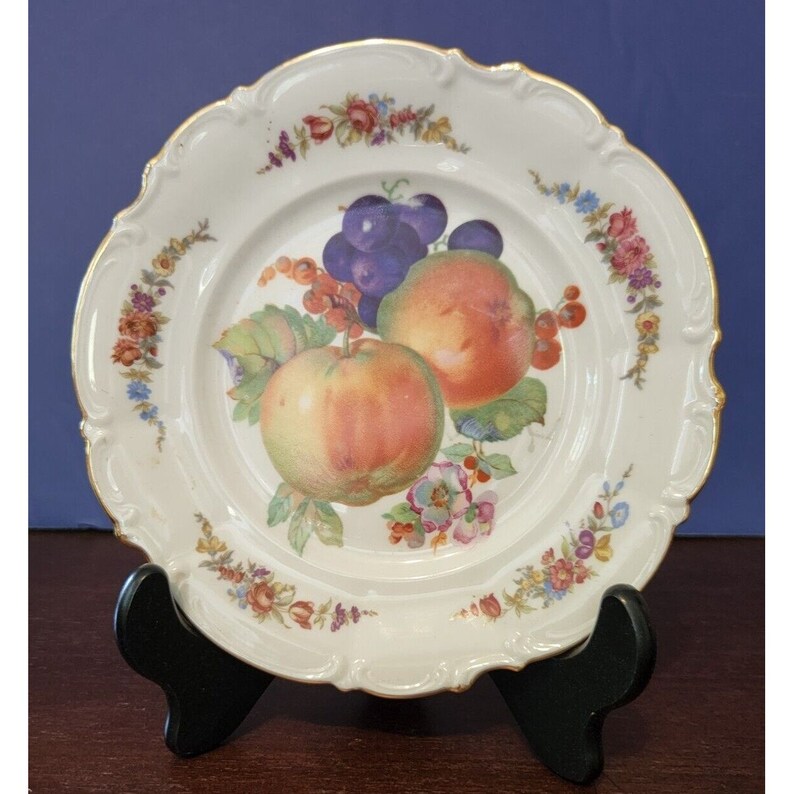 VINTAGE Set of 8 CICO Bavaria Fruit Design Plates Made in Etsy