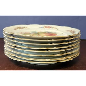 VINTAGE Set of 8 CICO Bavaria Fruit Design Plates Made in Germany 8&quot;