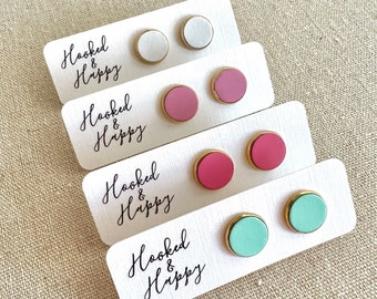 Spring Studs || Leather Studs || Minimalist Earrings || Easter || Gifts for Women & Girls || Small || 12 mm || White, Light Pink, Pink, Mint