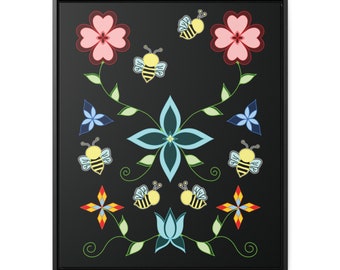 Waazakone Amoo - Glowing Bee - Gallery Canvas Wraps with Frame, Vertical, One Size: 20 inches by 24 inches