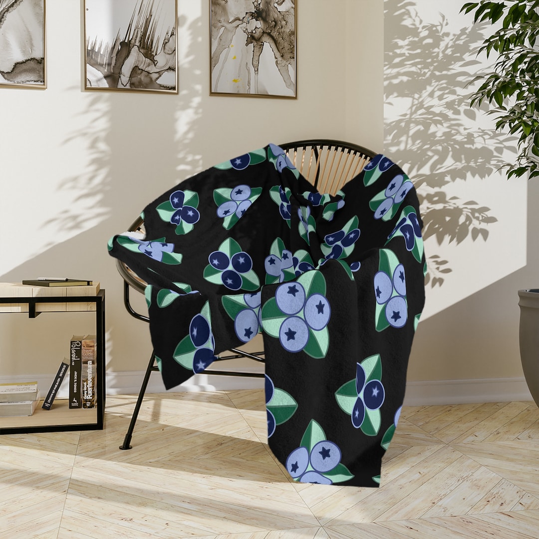 Indigenous Artistry Blueberry Ojibwe Floral Blanket by Etsy