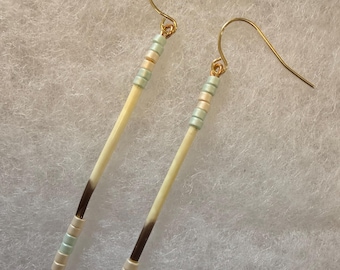 Quill Earrings - Beaded Earrings, Seed Bead earrings, Ojibwe Earrings, Anishinaabe Earrings, Ojibwe Jewerly, Beaded Jewelry