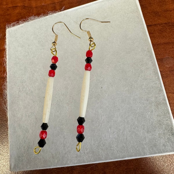 Beaded Earrings | Beaded Fringe | 3 in |Earrings by Niibidoon | Ojibwe Earrings | Beaded Jewelry | Native Earrings | Native Jewelry