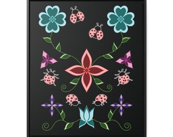 Waazakone Manidoons - Glowing Ladybug - Gallery Canvas Wraps with Frame, Vertical, One Size: 20 inches by 24 inches