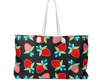 Ode imin Strawberry Weekender Bag by Niibidoon, One Size 24 in X 13 in