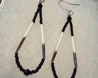 Porcupine Quill Earrings | Beaded Earrings | Anishinaabe Ojibwe Jewelry
