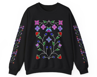 Waazakone Wabigwan - Glowing Flower - Unisex Heavy Blend™ Crewneck Sweatshirt by Niibidoon, Size Small - 5X