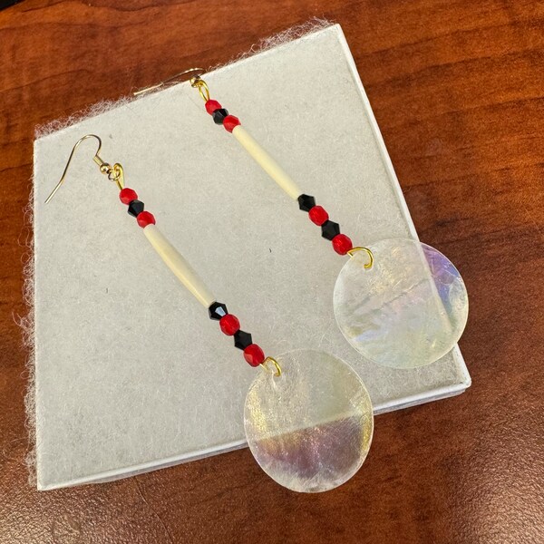 Beaded Drops - 4 in, Beaded Earrings, Seed Bead earrings, Ojibwe Earrings, Anishinaabe Earrings, Ojibwe Jewerly, Beaded Jewelry Niibidoon