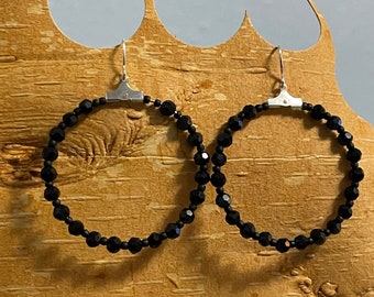 Beaded Hoop Earrings | Anishinaabe Made | Ojibwe Made | Seed Bead Hoops