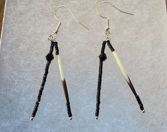 Beaded Quill Drops | Beaded Earrings | Ojibwe Earrings | Native American Earrings | Native Jewelry | Ojibwe Jewelry | Native Made Earrings