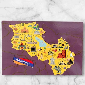 Armenian Map Magnet – Digital Art, Custom Armenian Gift, Unique Home Decor