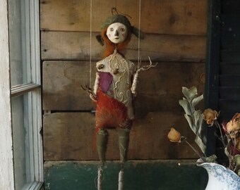 Esme, of the forest~~ large, hanging marionette style doll
