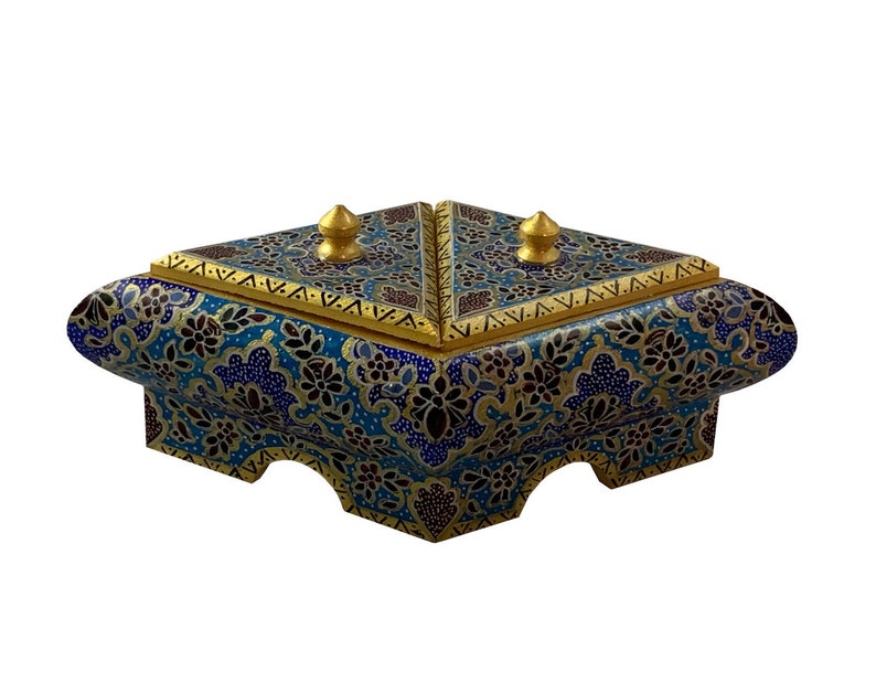 Decorative Box Tazhib Art,Islamic Art,Hand painted Vintage jewellery boxes middle eastern decor Sufi Art