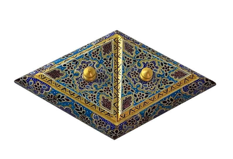 Decorative Box Tazhib Art,Islamic Art,Hand painted Vintage jewellery boxes middle eastern decor Sufi Art