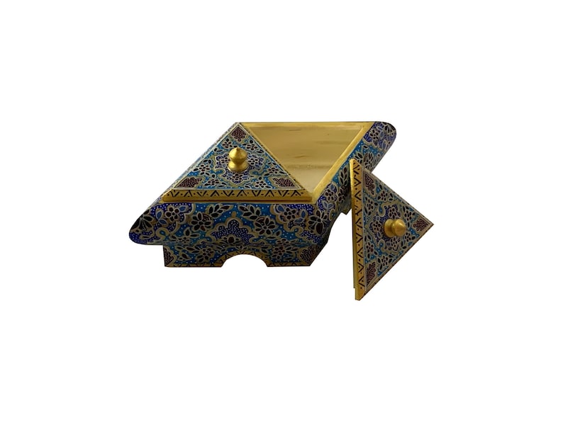 Decorative Box Tazhib Art,Islamic Art,Hand painted Vintage jewellery boxes middle eastern decor Sufi Art