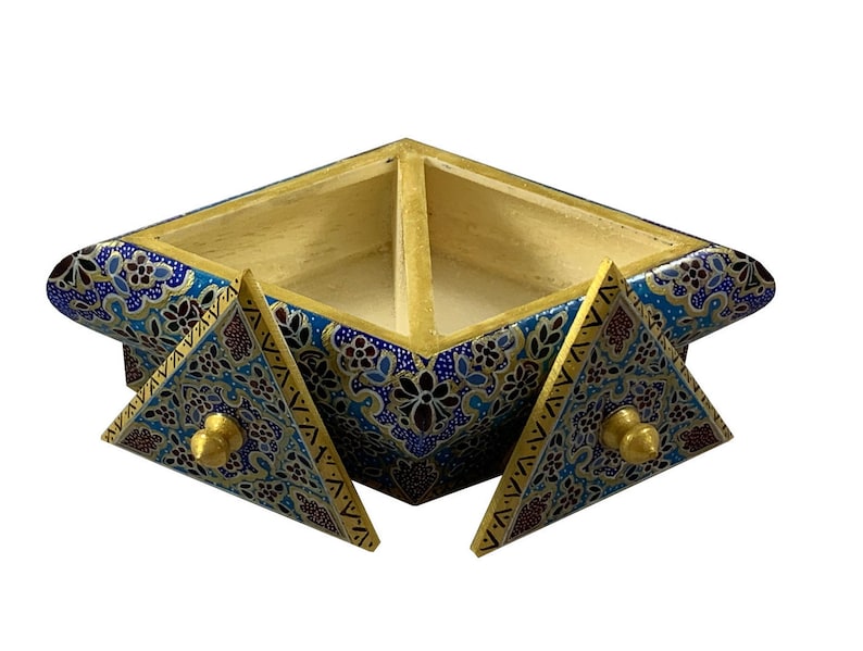Decorative Box Tazhib Art,Islamic Art,Hand painted Vintage jewellery boxes middle eastern decor Sufi Art