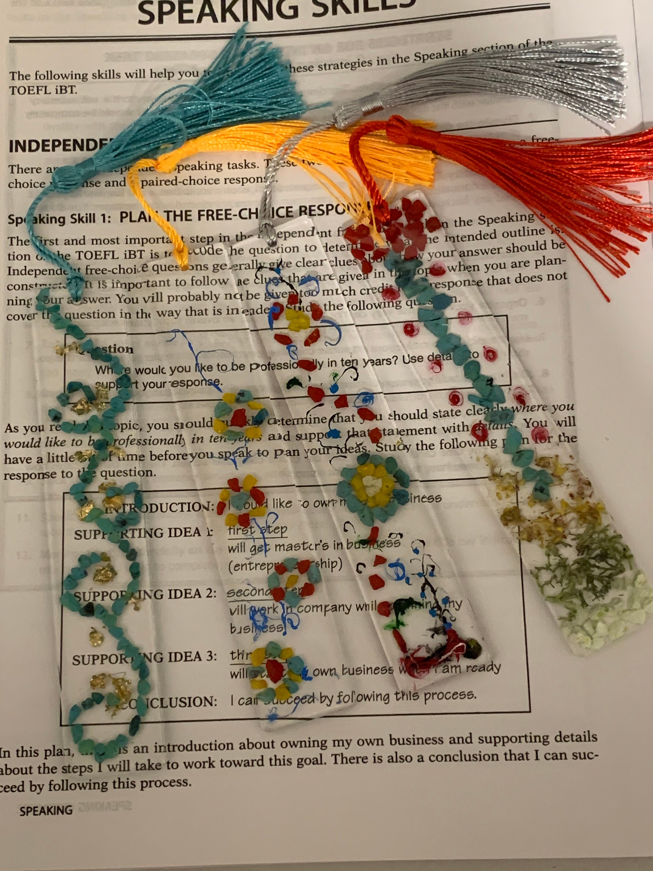 Resin Bookmark Unique Resin Floral Bookmark Book Etsy UK