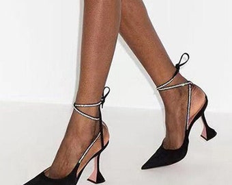 closed toe heels with straps