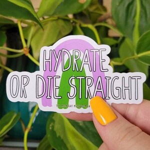 LGBTQIA+ Sticker | Gender Queer Flag | Hydrate oder Die Straight | Wasserflaschen Sticker