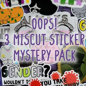 OOPS! 3 sticker mistery bundel|Waterdicht weerbestendig briefpapier|Vaatwasmachinebestendige waterfles laptop notebook stickers|De Midnight Mushroom