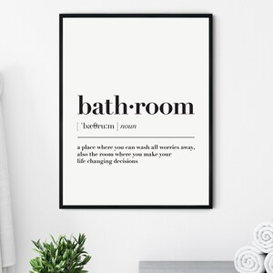 Bathroom Definition Print, Funny Home Decor (Digital Download)