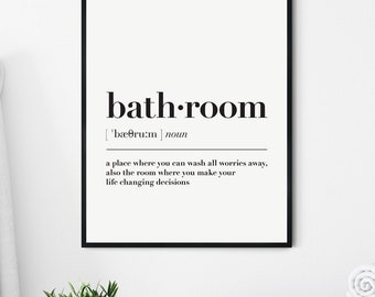 Bathroom Definition Print, Funny Home Decor (Digital Download)