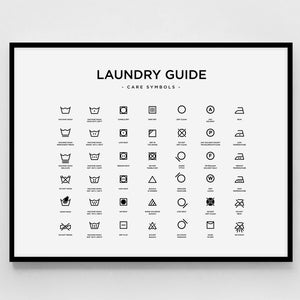 Laundry Care Guide Signs Print Laundry Wall Decor Laundry Room Prints Laundry Symbols Guide Washing Machine Sign Printable Laundry Room Art