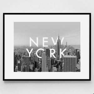 New York City Poster Print NYC Skyline Print New York Black & White Skyline New York Wall Art New York Photo New York City Modern Wall Art