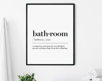 Bathroom Definition Print: Funny Typography Wall Art (Digital Download)