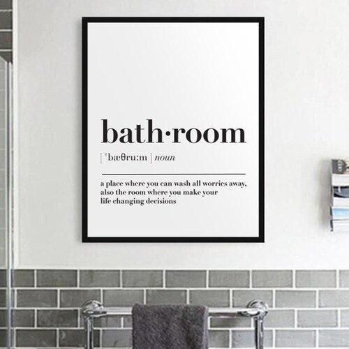 Bathroom Definition Wall Art Print Bathroom Printable Bathroom Etsy
