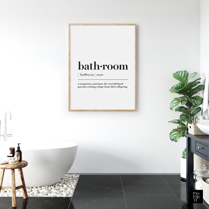 Bathroom Definition Wall Art Print Bathroom Printable Bathroom Etsy