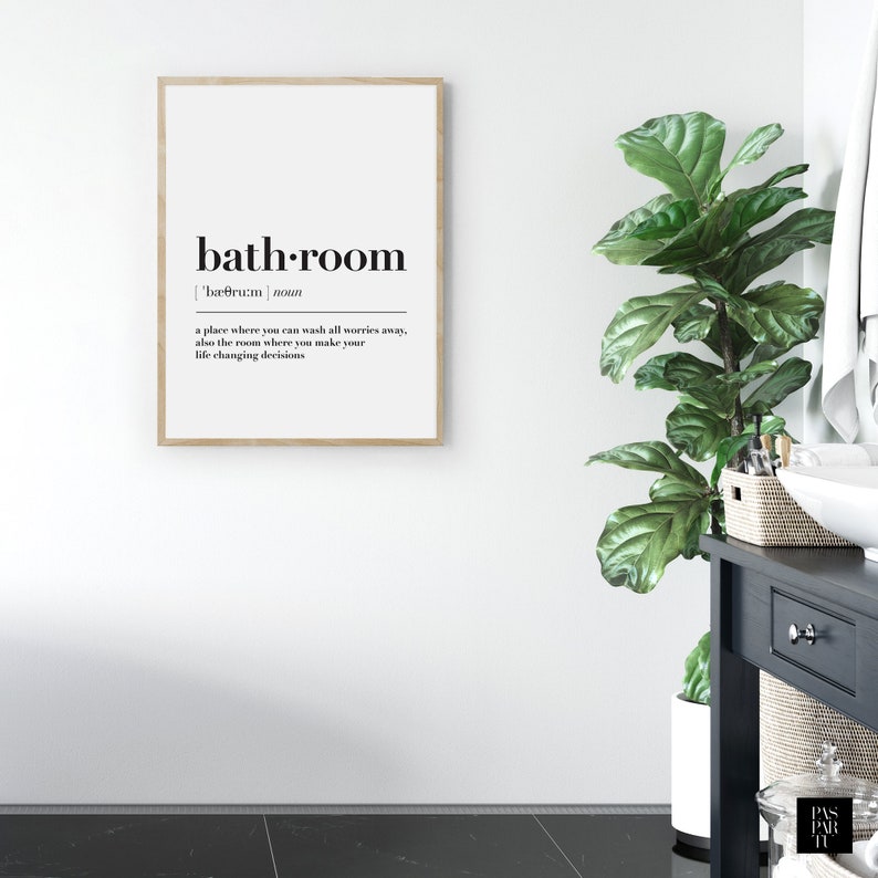Bathroom Definition Wall Art Print Bathroom Printable Bathroom Etsy