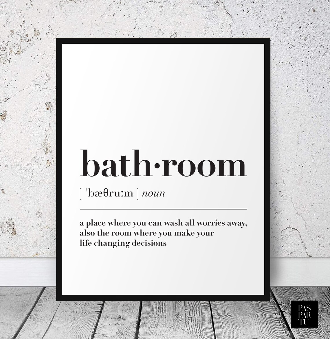 Bathroom Definition Wall Art Print Bathroom Printable Bathroom Etsy