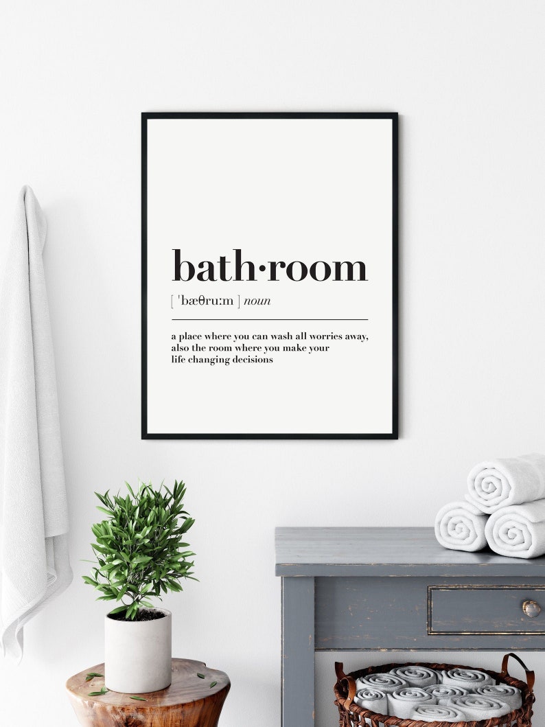 Bathroom Definition Wall Art Print Bathroom Printable Bathroom Etsy
