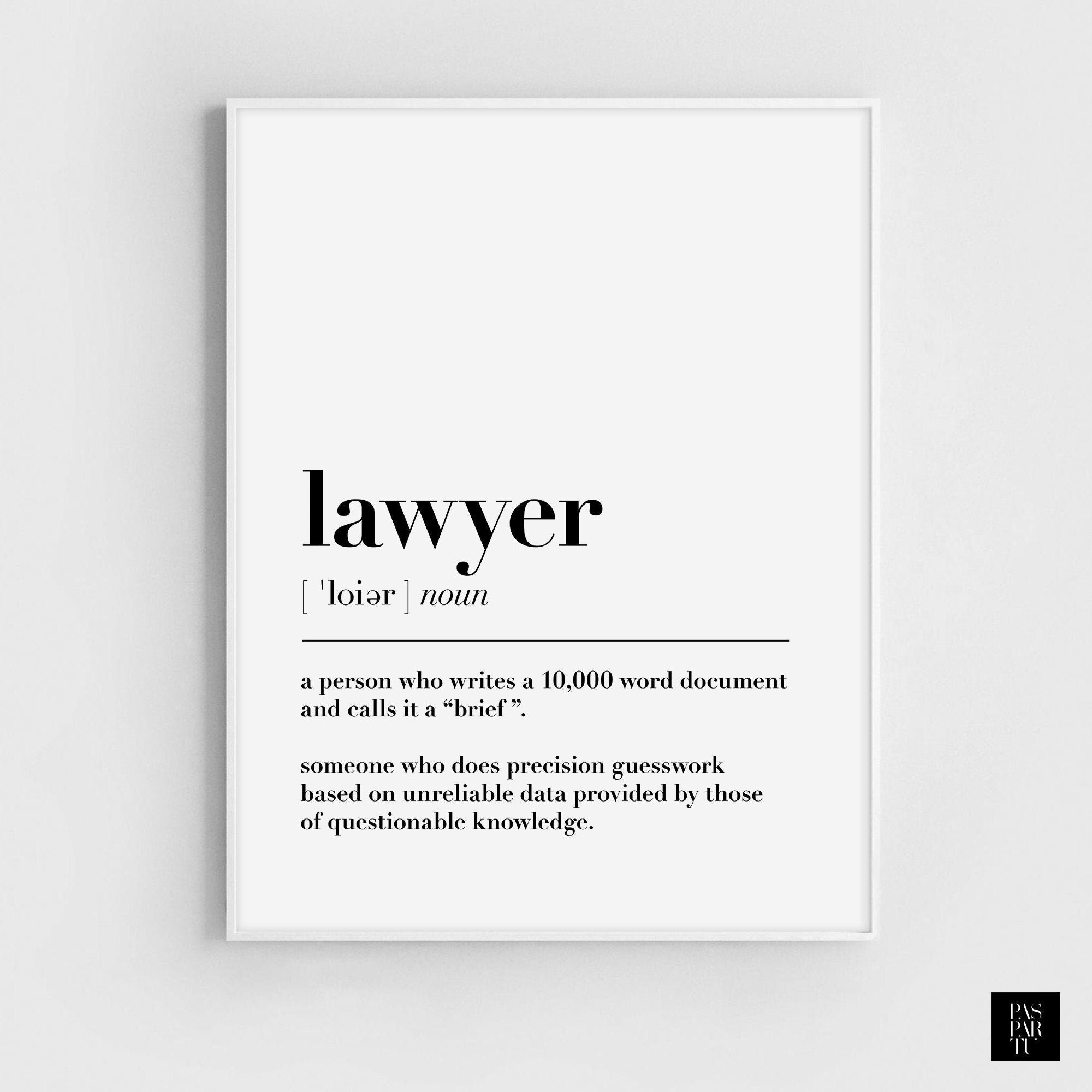 Lawyer Print Lawyer Poster Lawyer Definition Lawyer Definition - Etsy