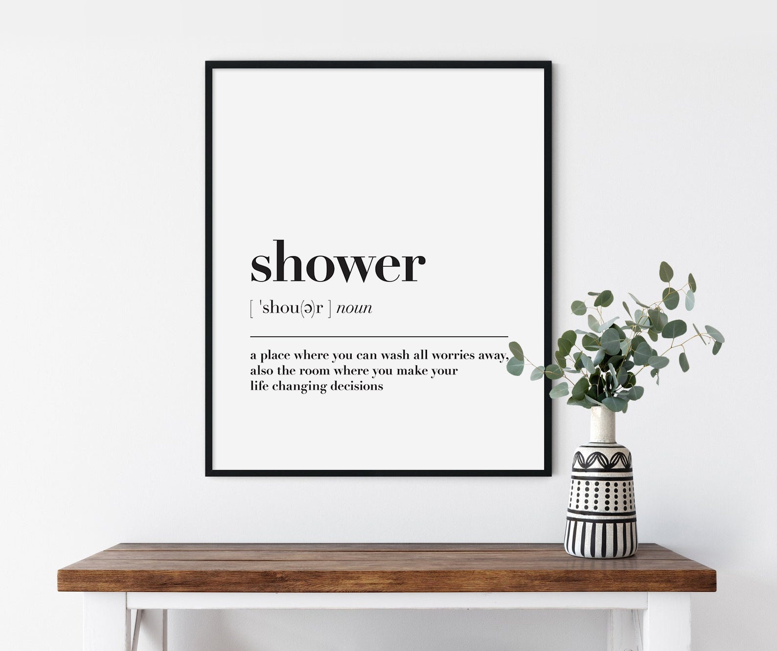 Shower Definition Wall Art Print Bathroom Printable Bathroom Etsy