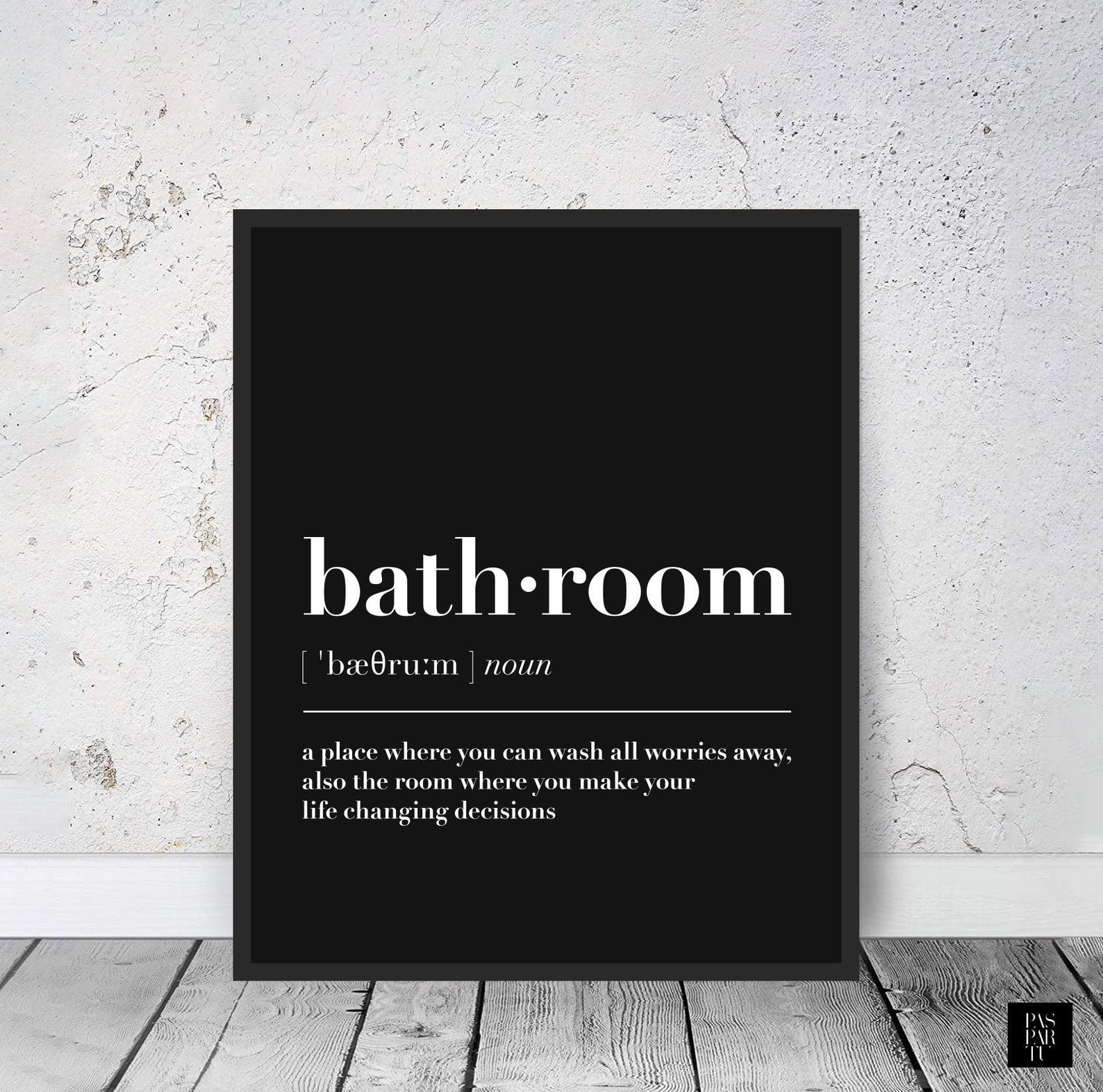 Bathroom Definition Print Bathroom Printable Bathroom Wall Art Etsy