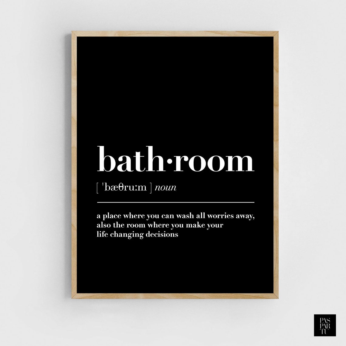 Bathroom Definition Print Bathroom Printable Bathroom Wall Art Etsy