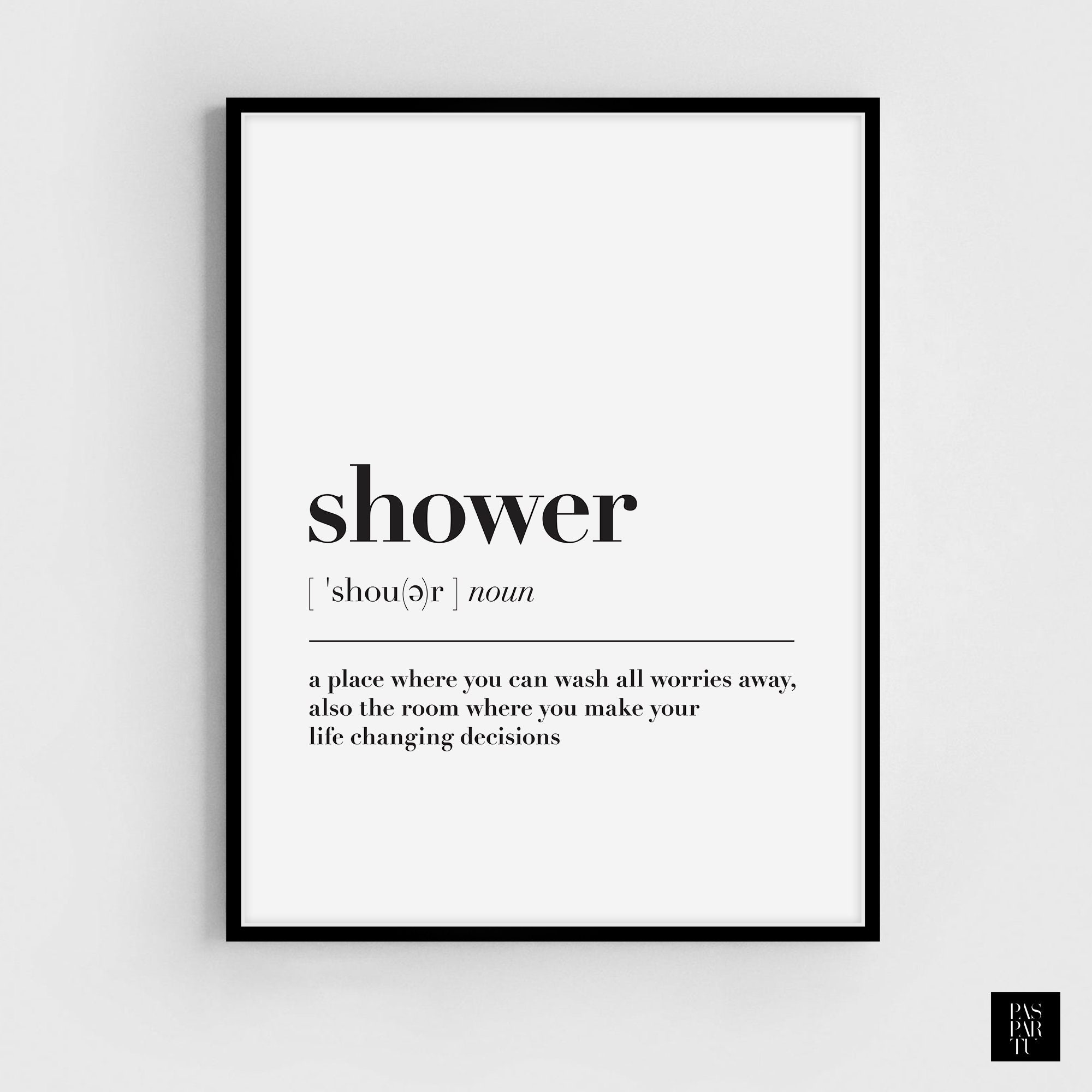 Shower Definition Wall Art Print Bathroom Printable Bathroom Etsy España