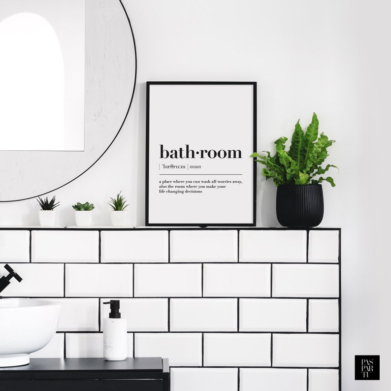 Bathroom Definition Wall Art Print Bathroom Printable Bathroom Etsy