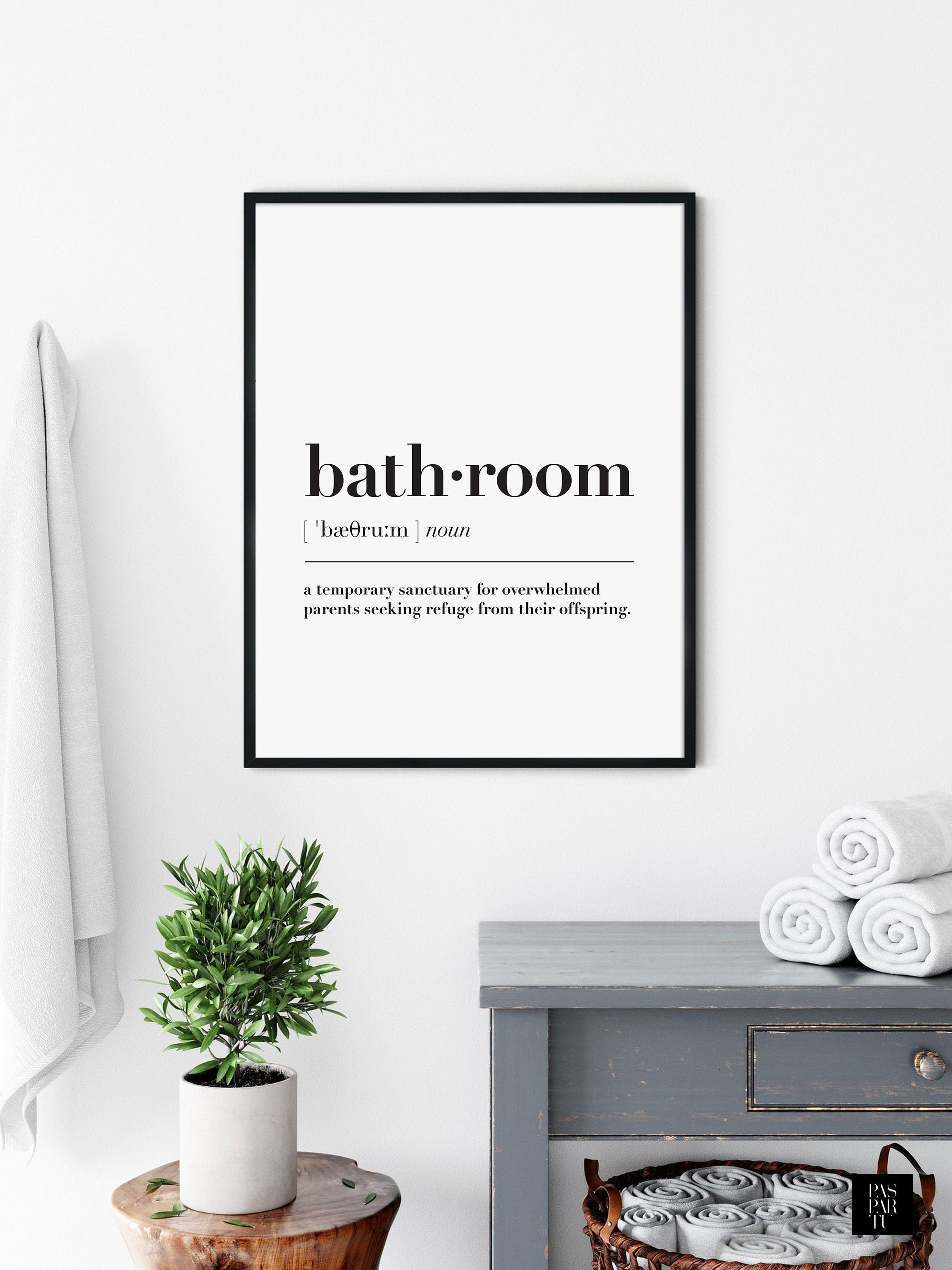 Bathroom Definition Printable Definition Wall Art Bathroom Quote Print