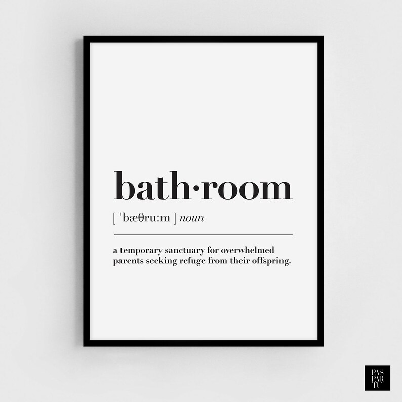 Bathroom Definition Wall Art Print Bathroom Printable Bathroom Etsy