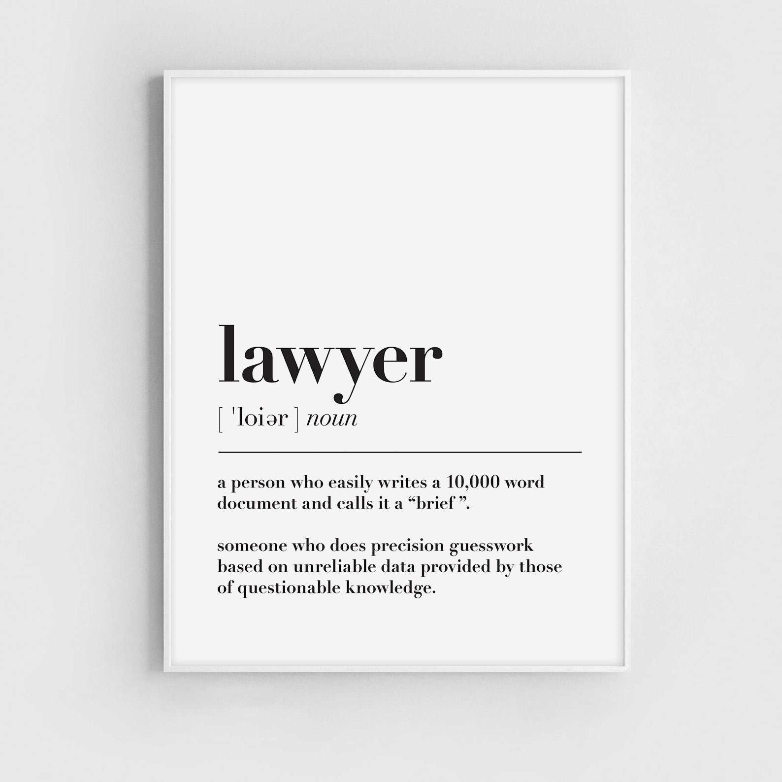 Lawyer Print Lawyer Poster Lawyer Definition Lawyer Definition Etsy